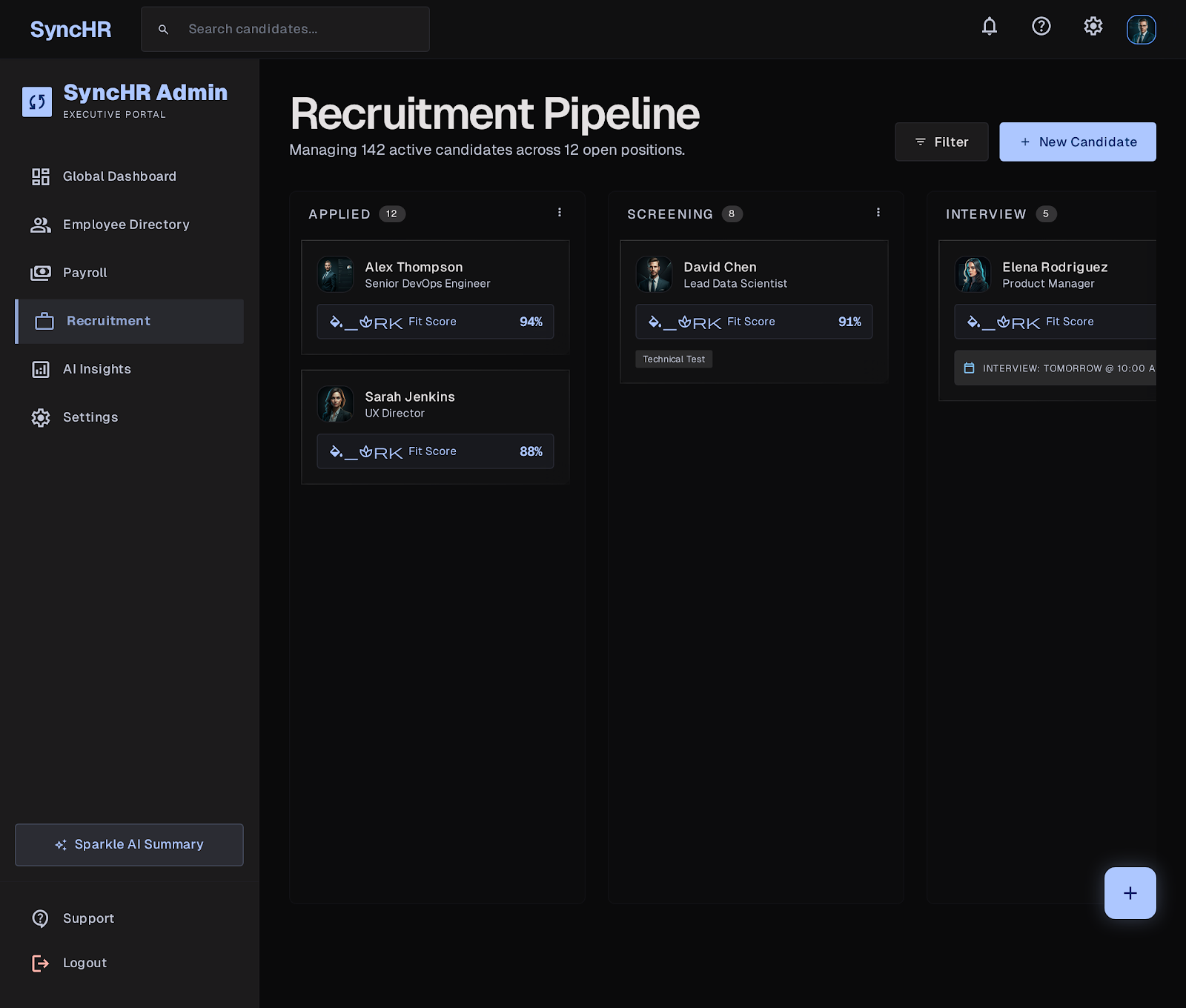 HRMS dashboard screen 18